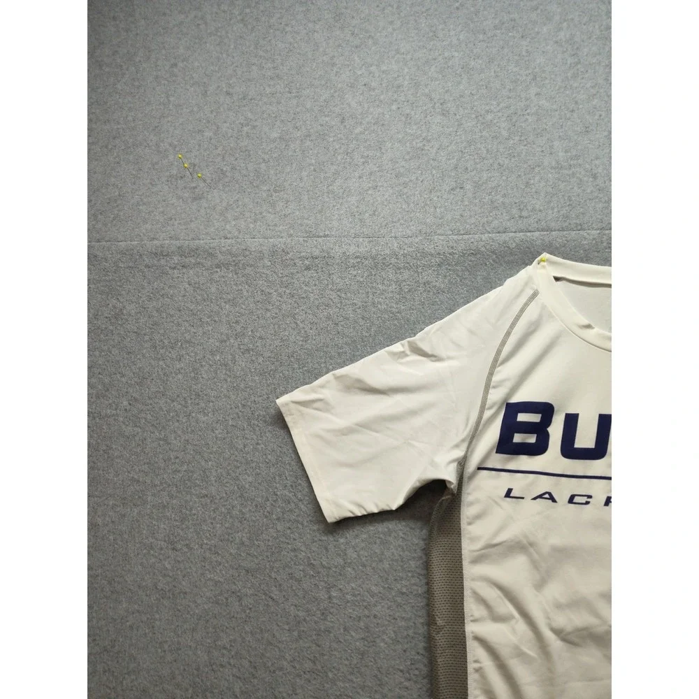 Nike Men Shirt Jersey L White Gray Bullis Bulldogs Lacrosse Compression Athletic